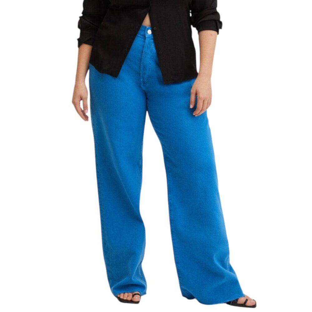 Mango Blue Flare & Wide Leg Jeans
